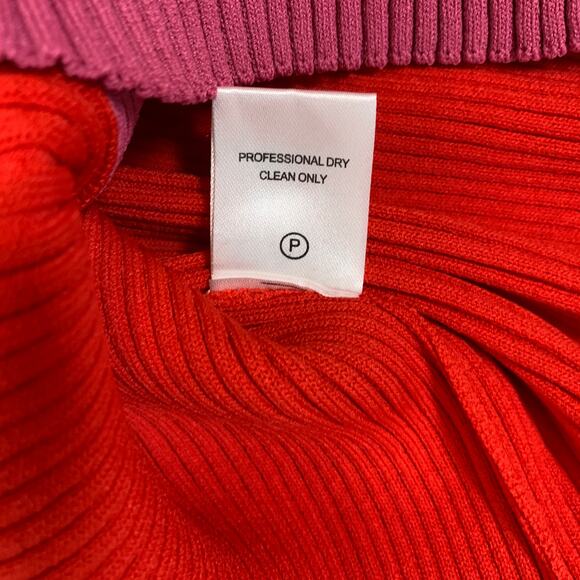 Staud Colleen Two-Tone Ribbed Knit Dress in Lollipop Size M - Picture 9 of 10